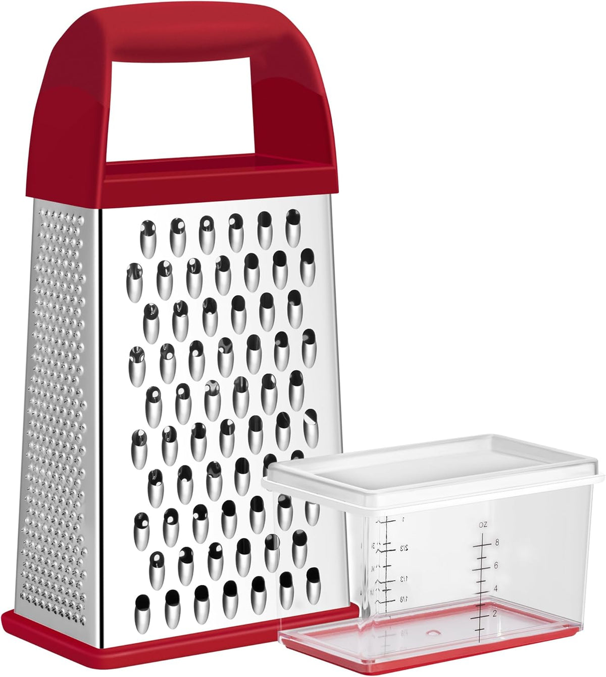 Urbanstrive Cheese Grater With Container Box Grater Stainless Steel Graters for Kitchen Cheese Shredder Parmesan Shredder Kitchen Gadgets Kitchen Tools Kitchen Gifts for Chef Dishwasher Safe Zester