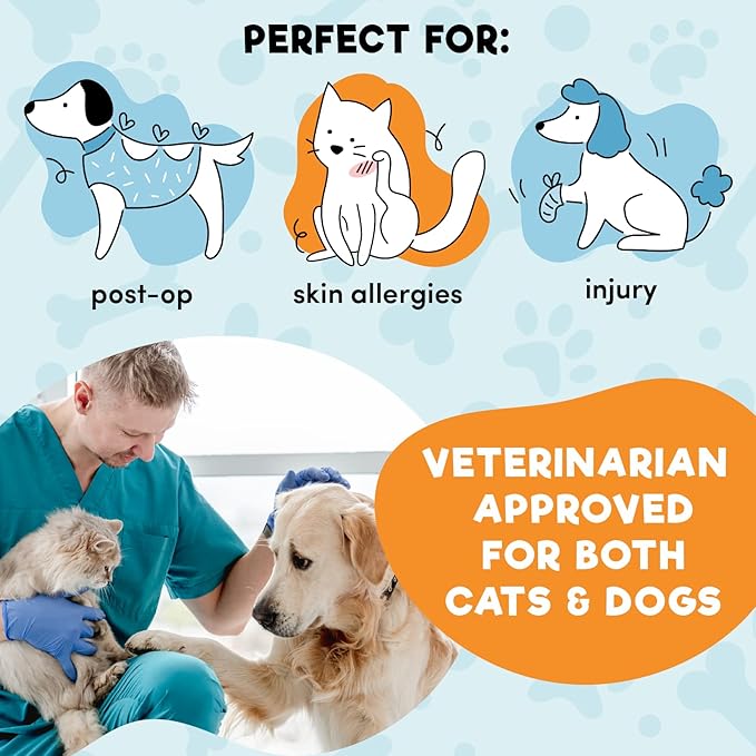 BENCMATE Inflatable Dog Cone Collar Alternative, Soft Dog Cone for Small Medium Large Dogs and Cats, Neck Recovery ECollar Donut Collar After Surgery (Medium, Navy Blue)