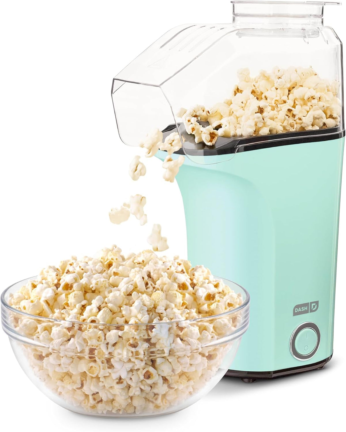 DASH Fresh Pop Popcorn Maker - Oil-Free, Air Popcorn Popper - With Measuring Cup & Recipe Guide - Perfect for Movie Nights - 16 Cups, Aqua