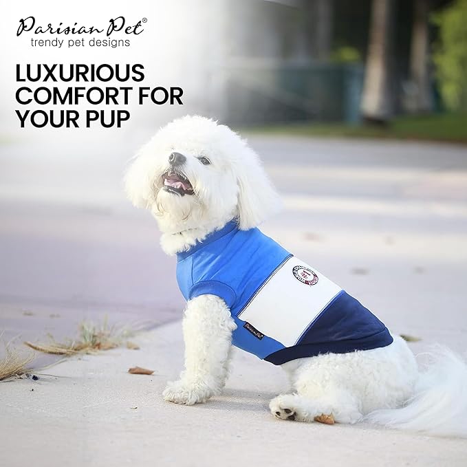 Parisian Pet Dog T-Shirt - Embroidered 'Worlds Champion' Dog Shirt - Lightweight Sleeveless Color Block Tee - Machine Washable - XL