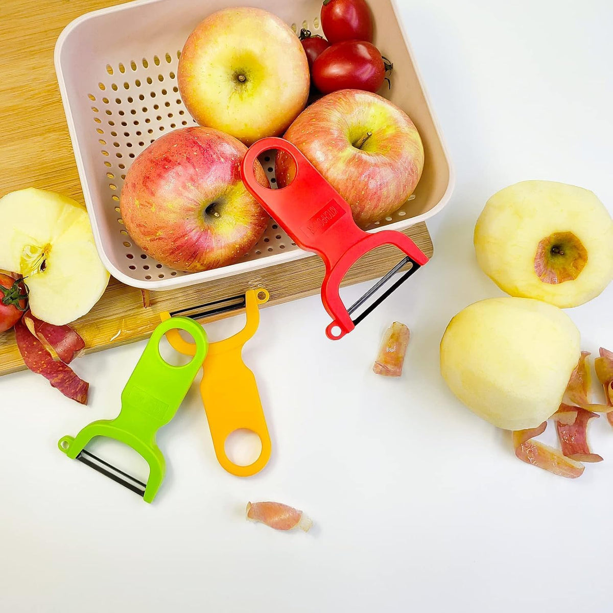 Original Vegetable Fruit Peeler Carbon Steel Blade 3 Pack Red/Green/Yellow…