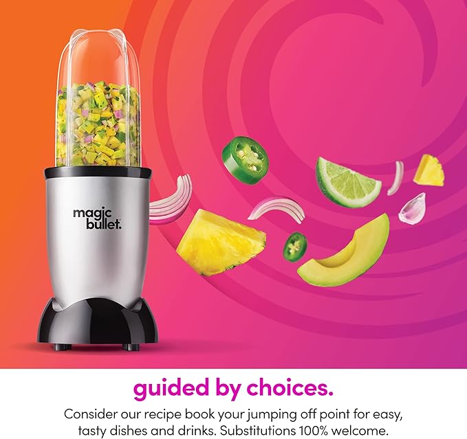 Magic Bullet Blender, Small, Silver, 11 Piece Set