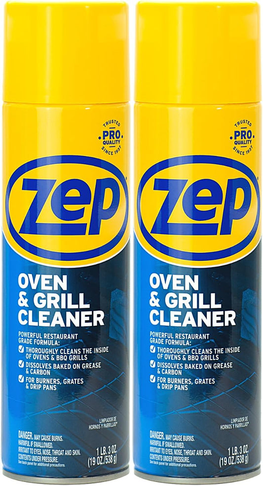 Zep Heavy-Duty Oven and Grill Cleaner - 19 oz (Case of 2) ZUOVGR19 - Dissolves Grease on Contact, on Burners, Grates and Drip Pans