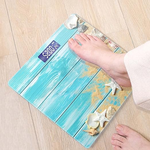 Weight Scale Digital Scale for Body Weight Bathroom Scales Personalized Scale for Body Weight 400 lbs with Large Backlit Display Easy Read - Beach Boat Deck Shells