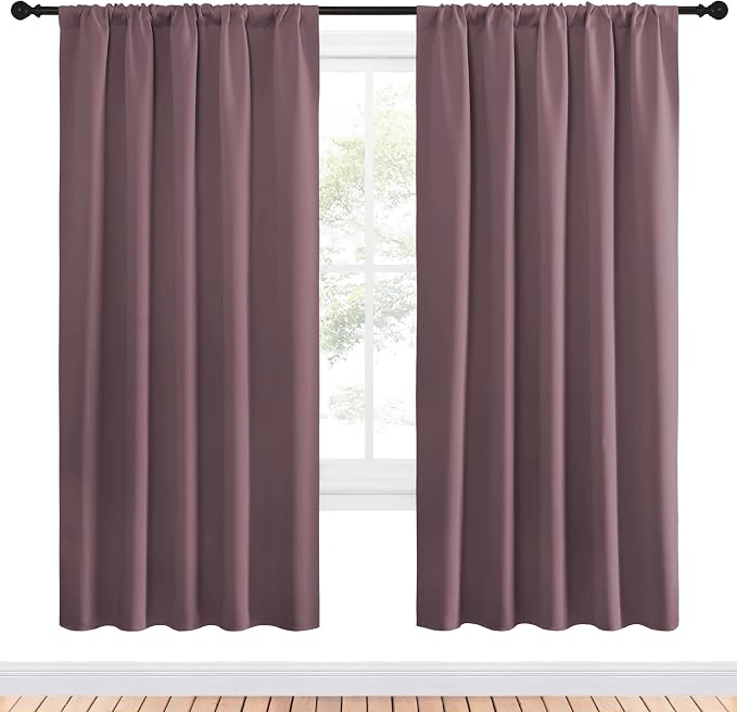 NICETOWN Living Room Curtains, Home Decorations Thermal Insulated Solid Rod