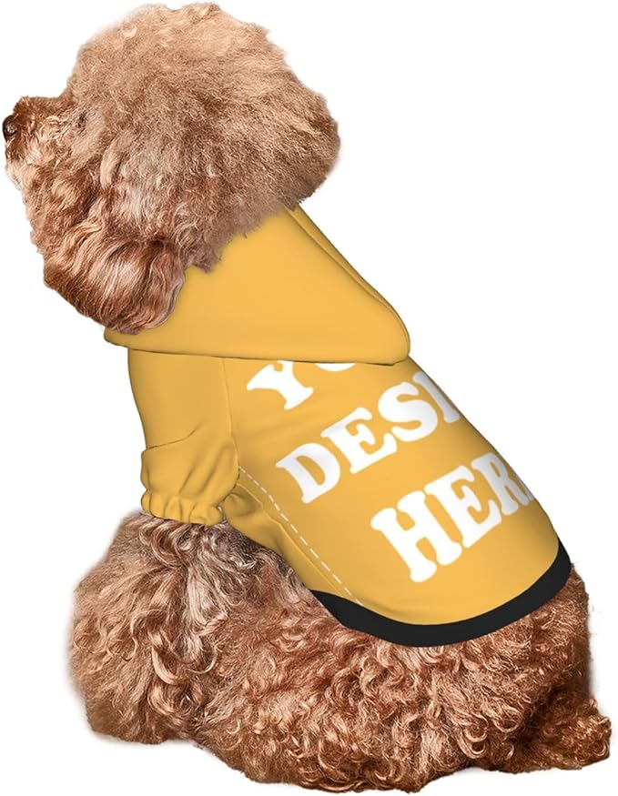 Dog Costume, Custom Dog Hoodie, Dog Name Costume Holiday Pet Pajamas Outfit, Personalized Pet Coat Costumes for Small Medium Large Dogs and Cats for Winter, Gold, XS