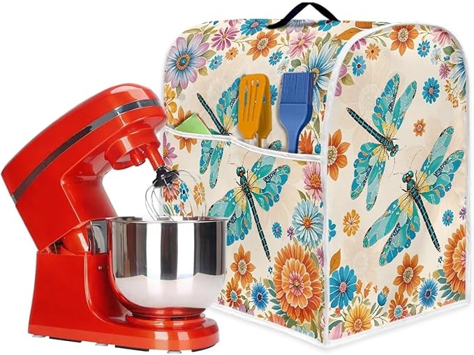 Country Sunflower Blender Cover for 6-8 Qt Mixers Practical Kitchen Stand Mixer Cover with Top Handle and Storage Pocket Washable Appliance Dust Protector for Modern Kitchen