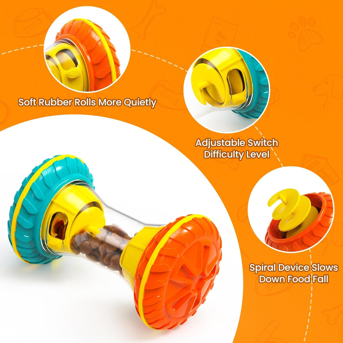 Interactive Dog Puzzle Toys for Boredom, Dogs Enrichment Toy to Keep Them Busy, Treat Dispensing Slow Feeder