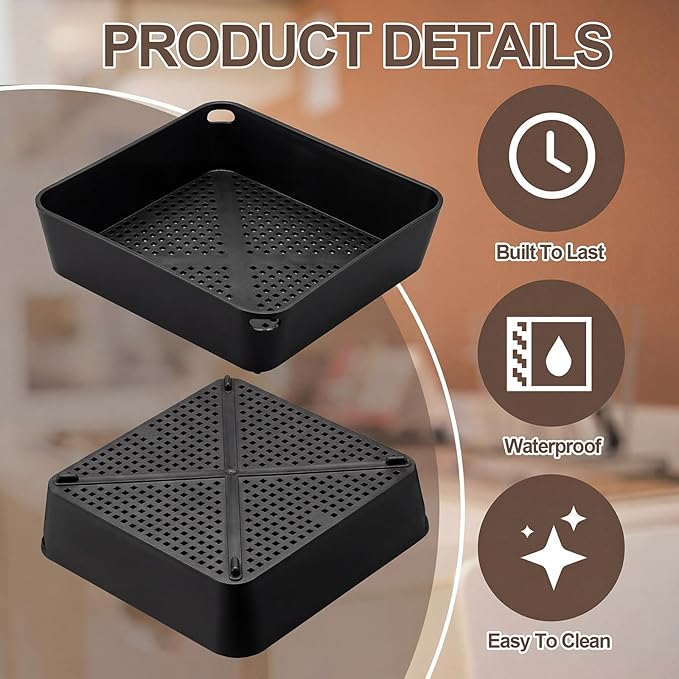 Tuanse 2 Pcs Floor Sink Drain Covers Commercial Plastic Floor Drain Strainer Plastic Drains Screen Basket Suitable for Commercial Kitchen Restaurant Diner Cafe, Black