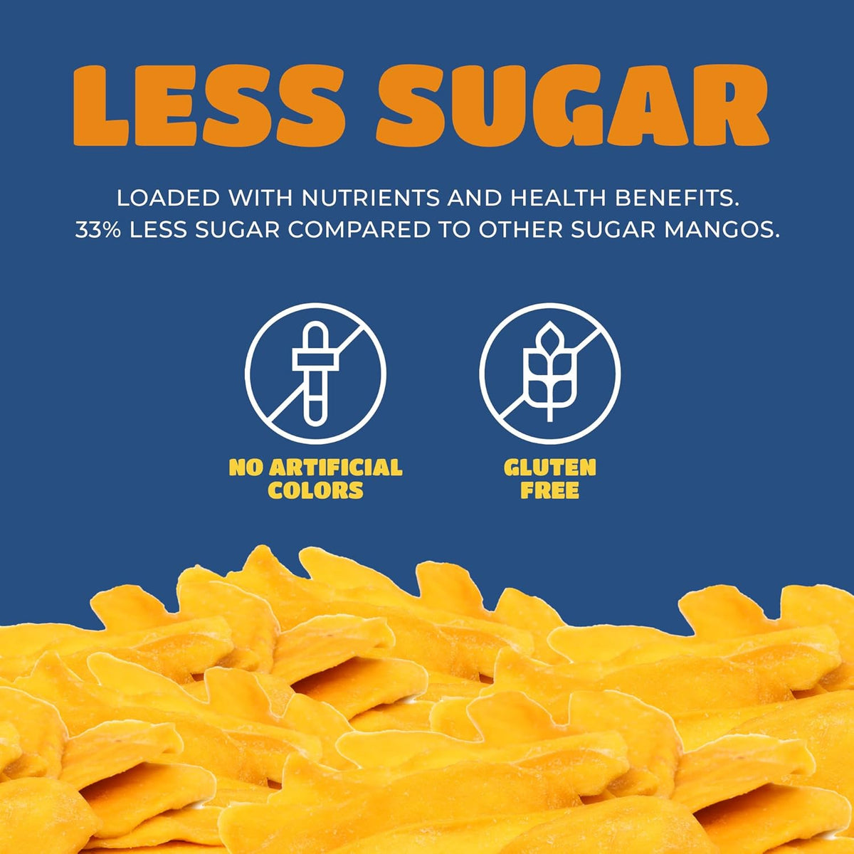 Dried Mango Slices - Delicious Texture Soft & Juicy Low Sugar Added Dried Mango - Naturally Ripened Mangos Dried Fruits - Gluten Free Dry Mangoes Natural Source of Vitamin C, Fiber, 16 oz (16 Single Pack)