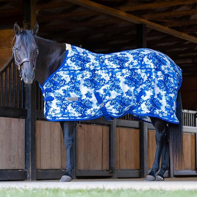 Jeffers Expression Standard Neck Fleece Cooler for Horses, 84"- Equine Towel Blanket, Moisture Absorbent, Light Weight, Best for Drying, Exercise, Bathing, Adjustable Belly Bands - Equestrian Toile