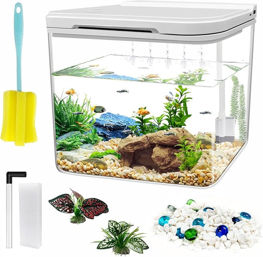 Aquarium Starter Kit with Super-Quiet Water Pump