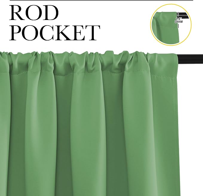 NICETOWN Blackout Curtains for Living Room, Froest Green, 2 Panels, 42 by 63