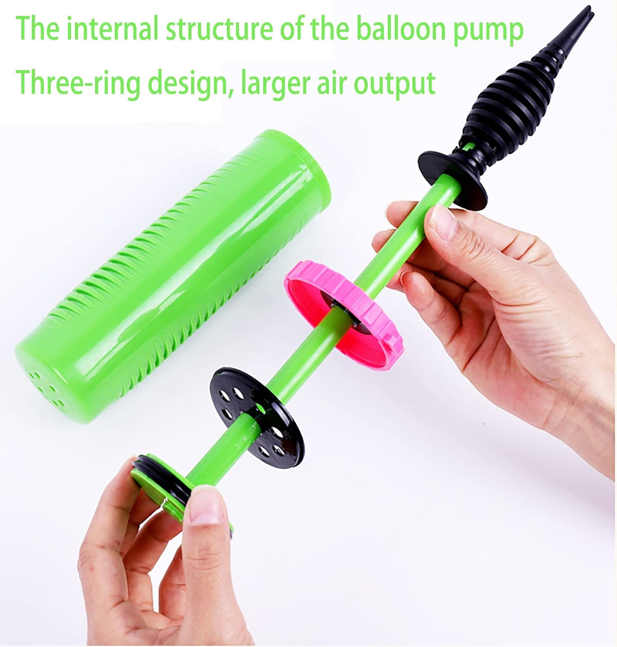 Balloon Pump Handheld Two-Way Dual Action - Hand Blower Air Pumper for Balloons - Ballon Inflator Pumping - Manual Baloon Inflators Machine (Green 1 Piece)