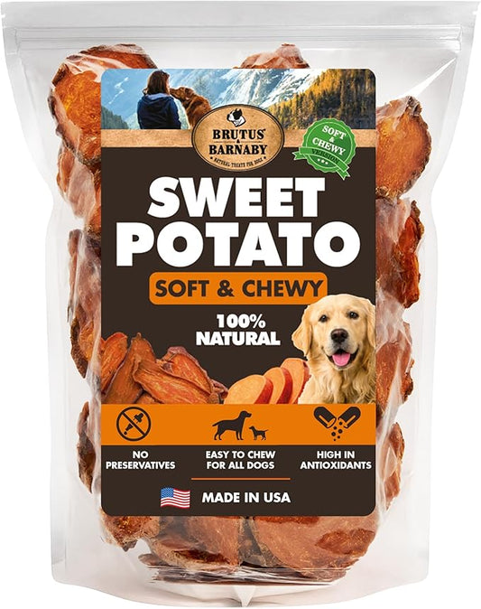 Sweet Potato Slices For Dogs - Soft & Chewy - Single Ingredient Dog Treats, Healthy 100% Natural Sweet Potato Dog Treats With No Added Preservatives - Softer & Great For Puppies Or Senior Dogs (2lb)