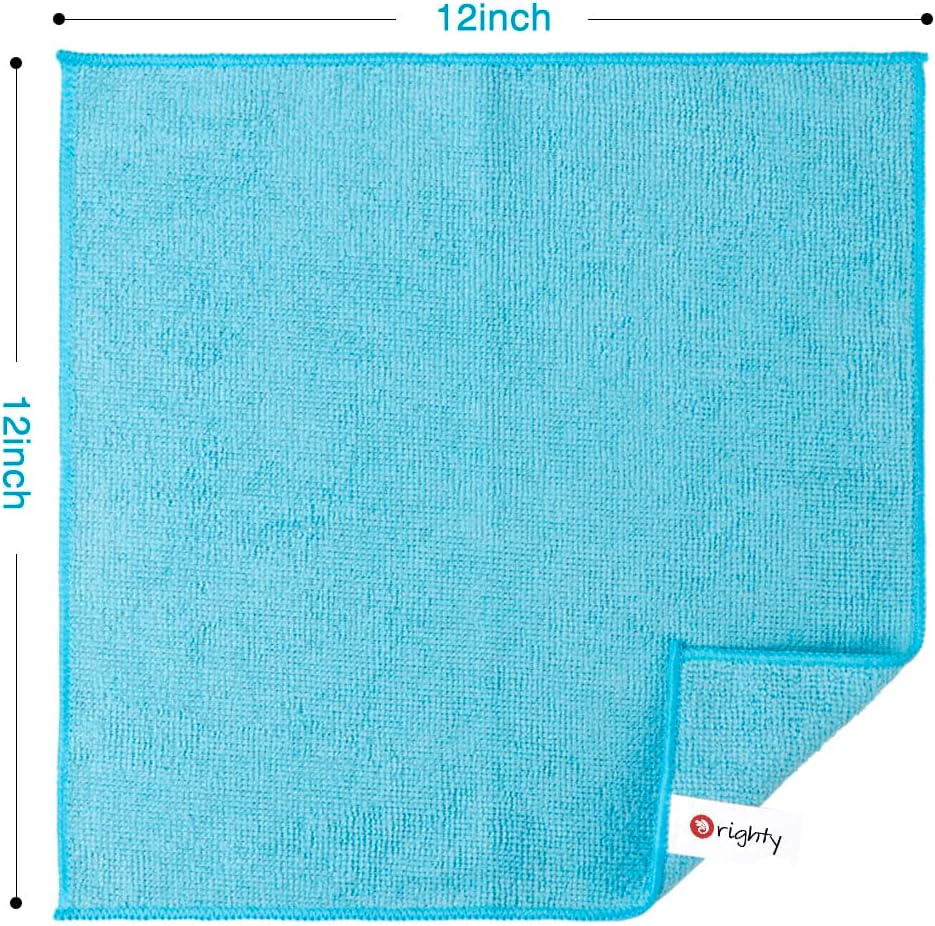 Orighty Microfiber Cleaning Cloth Pack of 12, Highly Absorbent Cleaning Supplies, Lint Free Cloths for Multiple-use, Powerful Dust Removal Clean Rags for House, Kitchen, Car Care(12x12 inch)