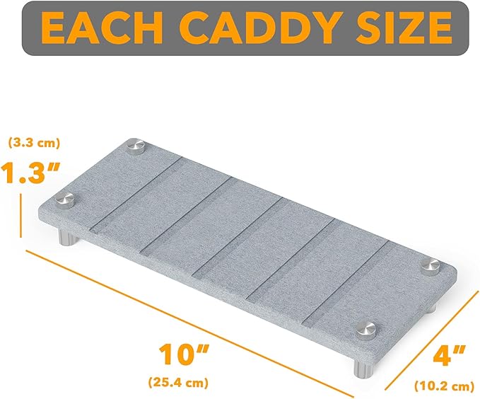 SpaceAid 2 Pack Drying Sink Caddy, Instant Dry Water Absorbing Stone Tray for Sink Organizers, Kitchen Counter Soap Dish Holder Absorbent Coaster, Bathroom Countertop Drying Rack (Light Gray)