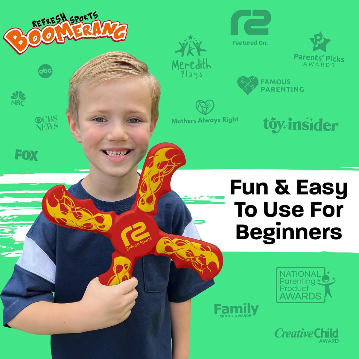 Boomerang for Kids - It Really Does Fly Back - Fun & Easy to Use Gifts for Boys & Girls - Best Toys for Ages 8-13 Gift Idea - Soft Foam Design Stocking Stuffers for Kids 6 7 8 9 10+ Year Old Boy Gifts