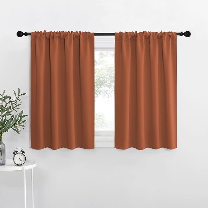 NICETOWN Blackout Curtains for Living Curtains, Burnt Orange, 2 Panels