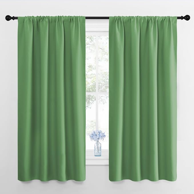 NICETOWN Blackout Curtains for Living Room, Froest Green, 2 Panels, 42 by 63