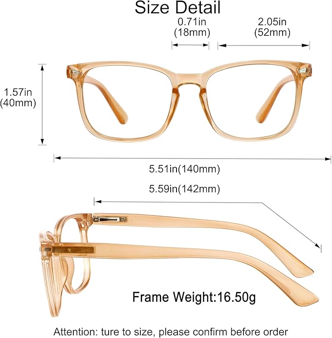 YEIN Bifocal Reading Glasses with Blue Light Blocking Lenses, Bifocal Reader for Women and Men, Vintage Square frame with Spring Hinge (+0.50/+2.25 magnification)