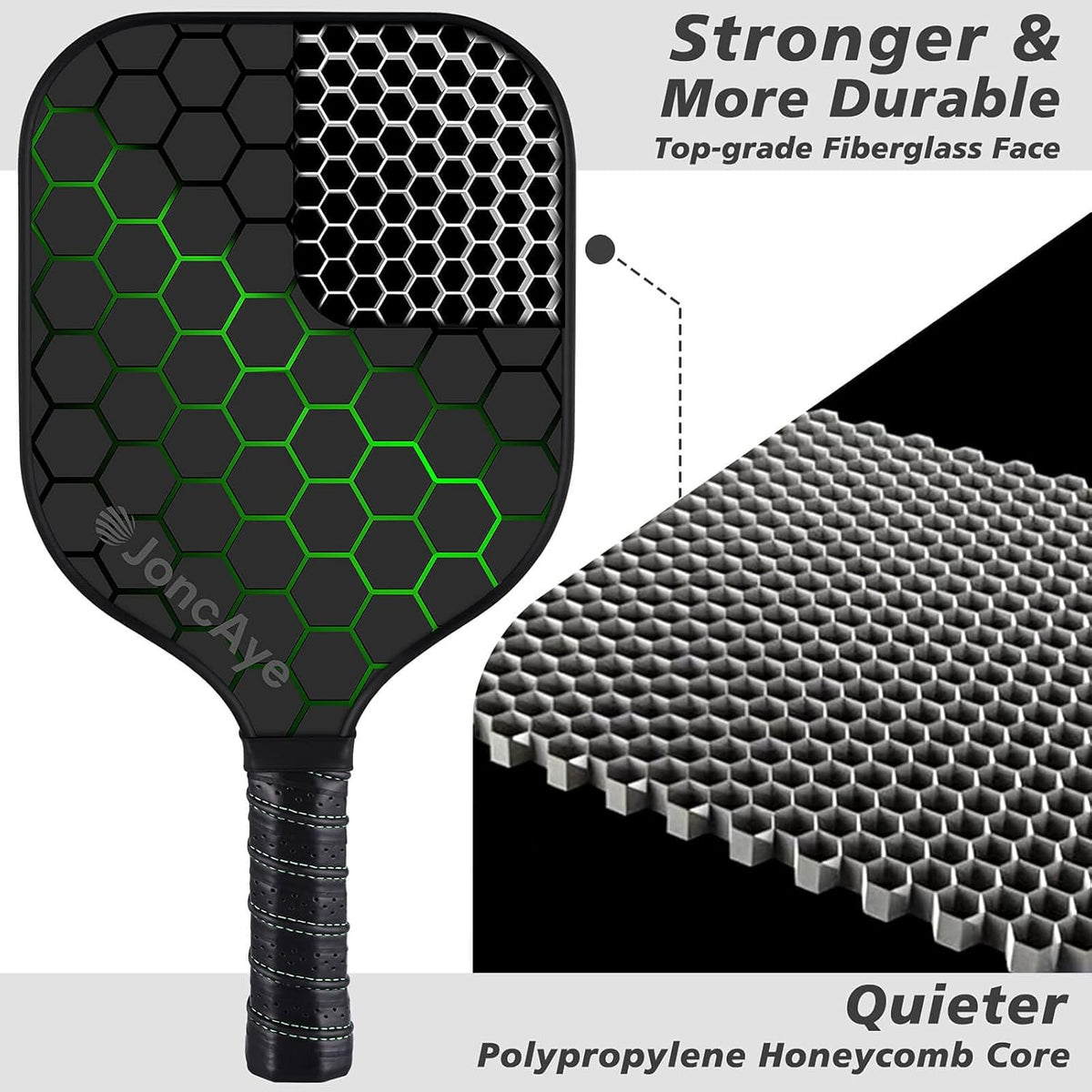 Pickleball-Paddles-Set of 4 or 2 Rackets by JoncAye, USAPA Approved Pickle-Ball Equipment with Balls, Bag, Accessories, Fiberglass Graphite Pickleball Racquet Set for Men, Women, Kids, Adults