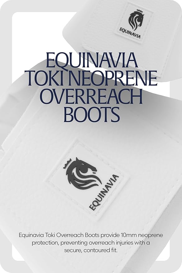 Equinavia Toki Bell Boots for Horses | Neoprene Overreach Boots - White - L