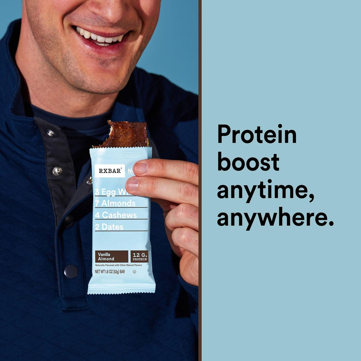 RXBAR Protein Bars, Protein Snack, Snack Bars, Vanilla Almond, 22oz Box (12 Count)
