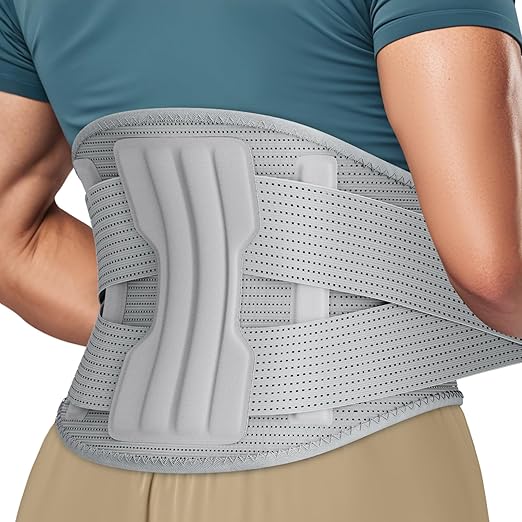 NEENCA Professional Back Brace for Herniated Disc, Lower Back Pain Relief, Lumbar Strain | Adjustable Lumbar Support Belt for Men and Women | Ideal for Work, Lifting, Posture Correction, Sciatica, Scoliosis (Gray, X-Large)