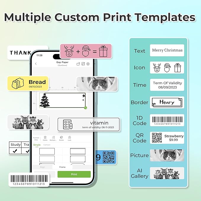 Nelko Label Maker Machine with Tape, P21 Bluetooth Label Printer, Wireless Mini Label Makers with Multiple Templates for Organizing Office Home, White