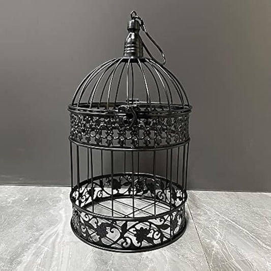 Iron Bird Cage for Wedding Decor and Flower Cage Decor Perfect Props for Hanging Flower Frames Indoor and Outdoor Decoration at Wedding Parties (Black)