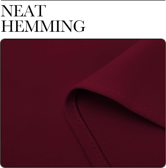 NICETOWN Wine Red Blackout Curtains 63 inches Long
