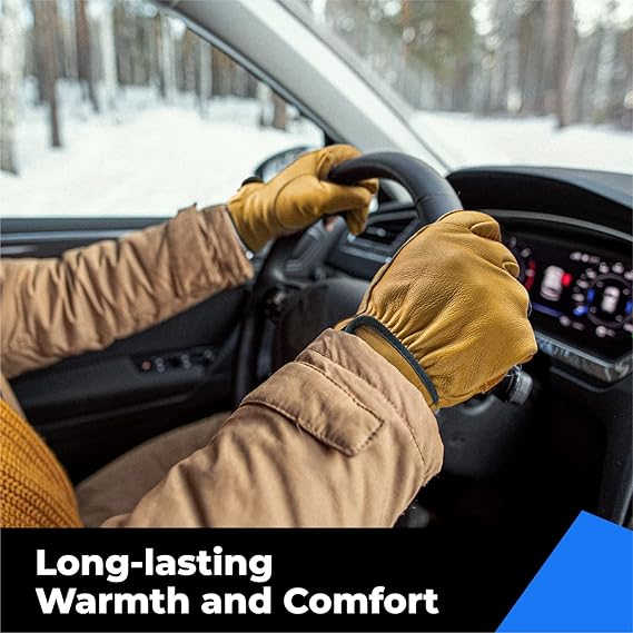 toolant Winter Leather Work Gloves, Warm 3M Thinsulate Lining for Cold Weather Work, Thermal Insulated Gloves