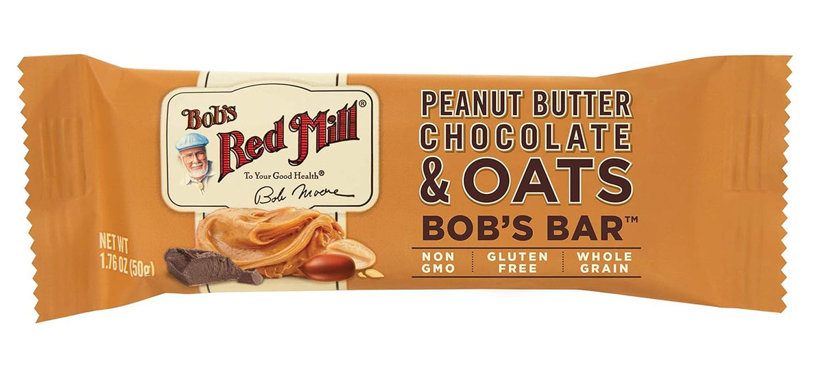 Bob's Red Mill 12pk Peanut Butter Chocolate & Oats Bar, 12 bars (Pack of 1) - Non GMO, Gluten Free, Kosher