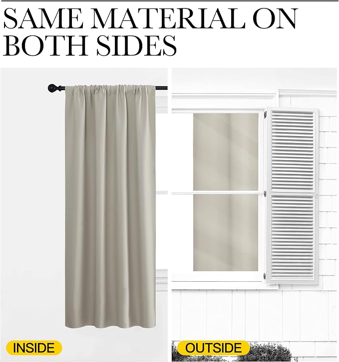 NICETOWN Blackout Curtains for Living Room, Darkening Window Curtain Panels