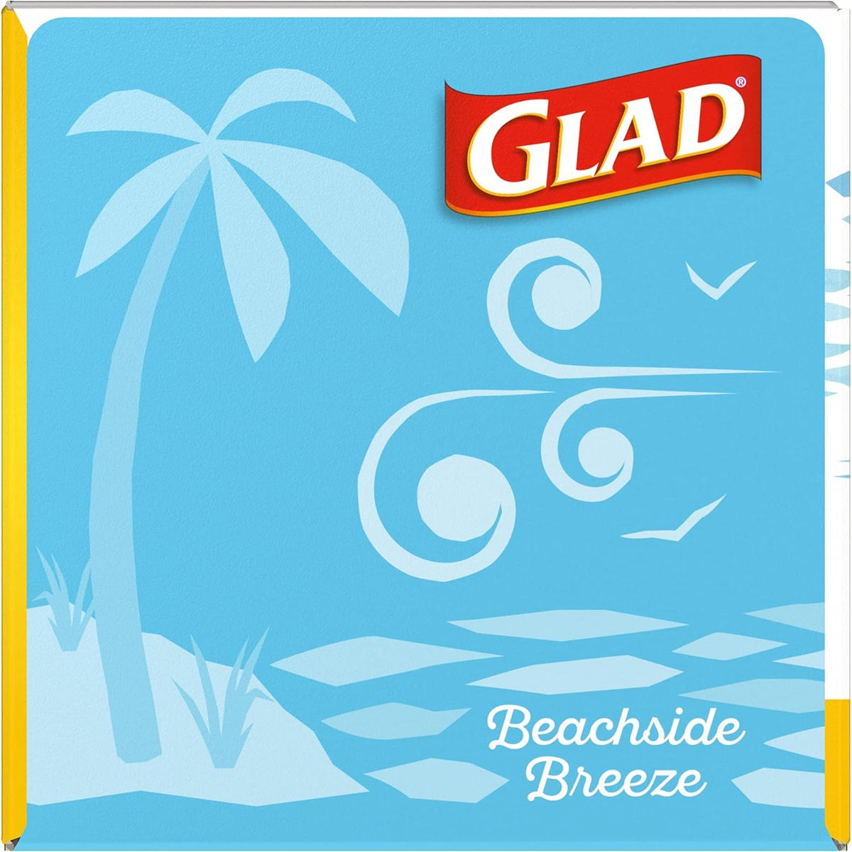 Glad Odorshield Small Drawstring Trash Bags, 4 Gal, Febreze Beachside Breeze, 80 Ct, Pack May Vary