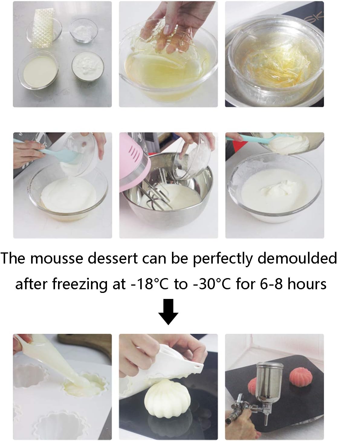 OCPO KITCHEN Airplane Silicone Molds for Baking Mousse Cake, French Dessert, Pastry, Ice Cream, Cake Decoration Mold, 3D Airplane Shape (6-Cavity)