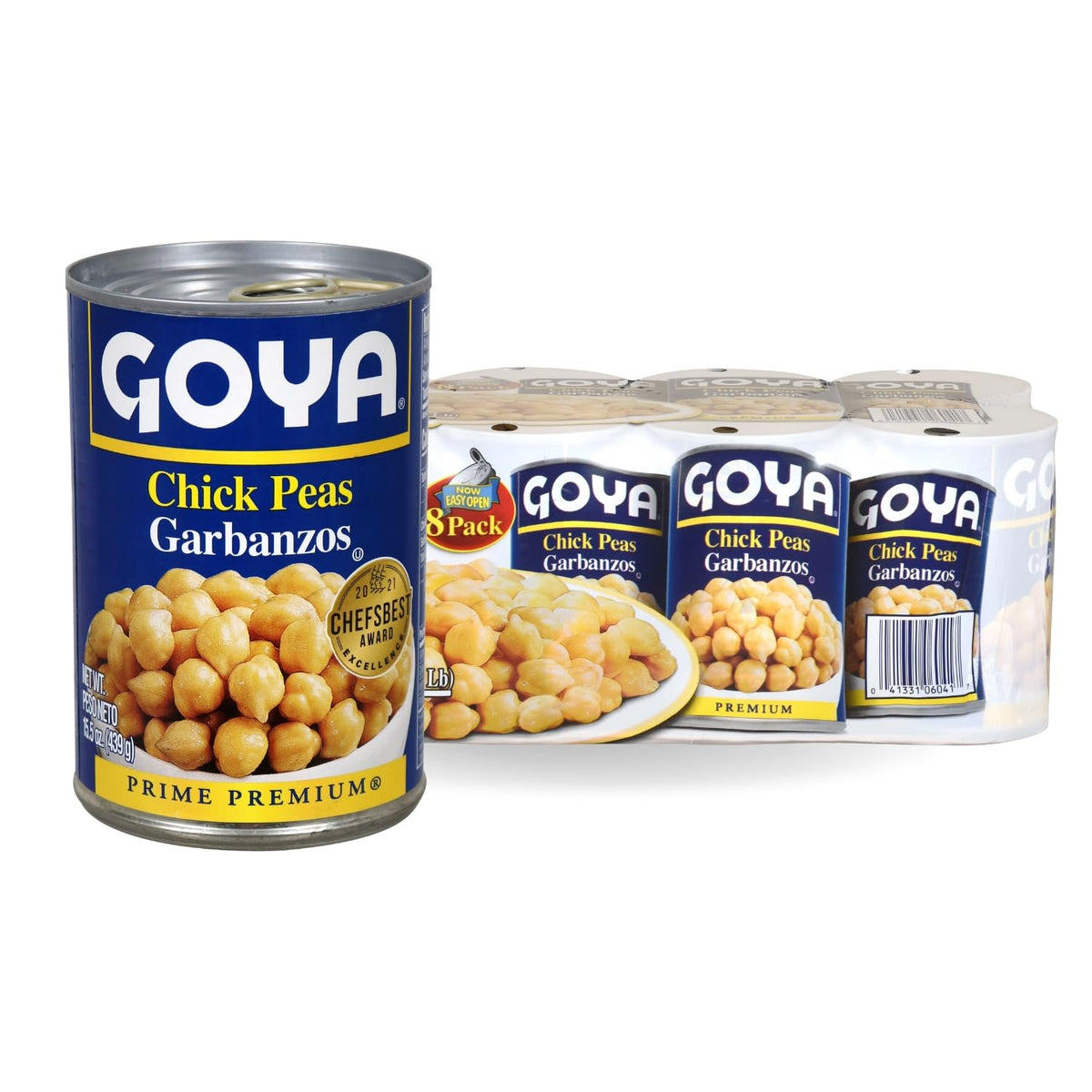 Goya Foods Chick Peas, Garbanzo Beans, 15.5 Ounce (Pack of 8)