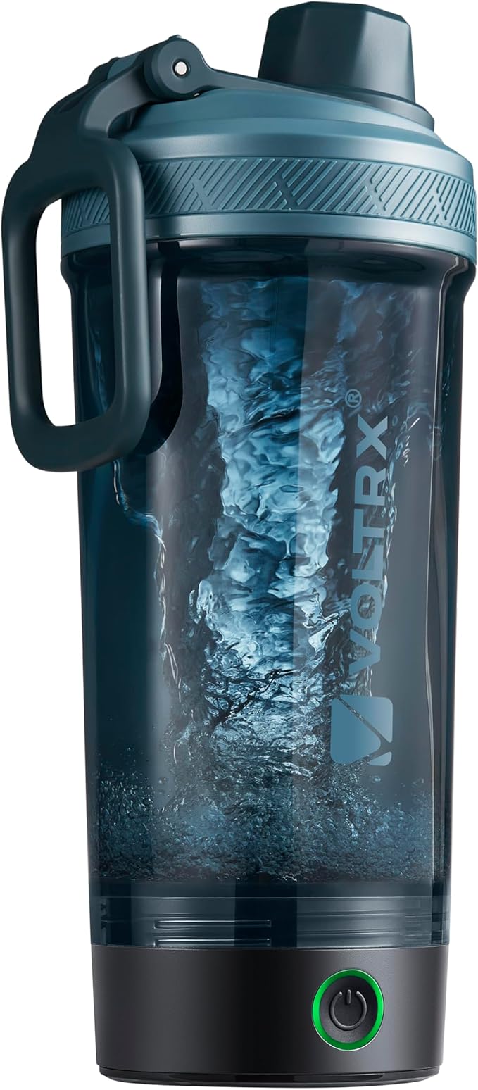 VOLTRX Shaker Bottle, Gallium USB C Rechargeable Electric Protein Shake Mixer, Shaker Cups for Protein Shakes and Meal Replacement Shakes, BPA Free, Made with Tritan, Steel Teal, 20oz