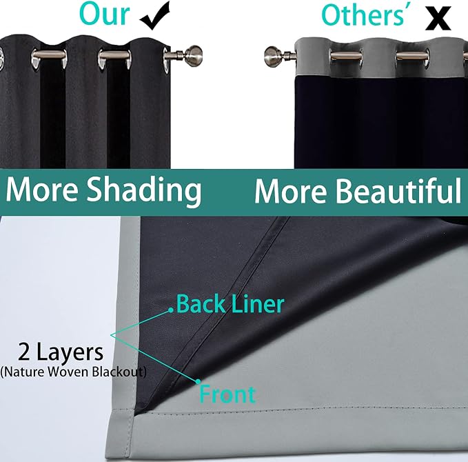 Yakamok 84 Inch Length 100% Blackout Curtains