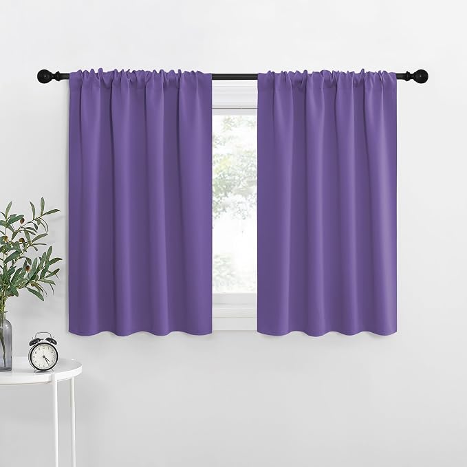 NICETOWN RV Blackout Curtains for Camper Windows, Lilac Purple, Kitchen Curtains