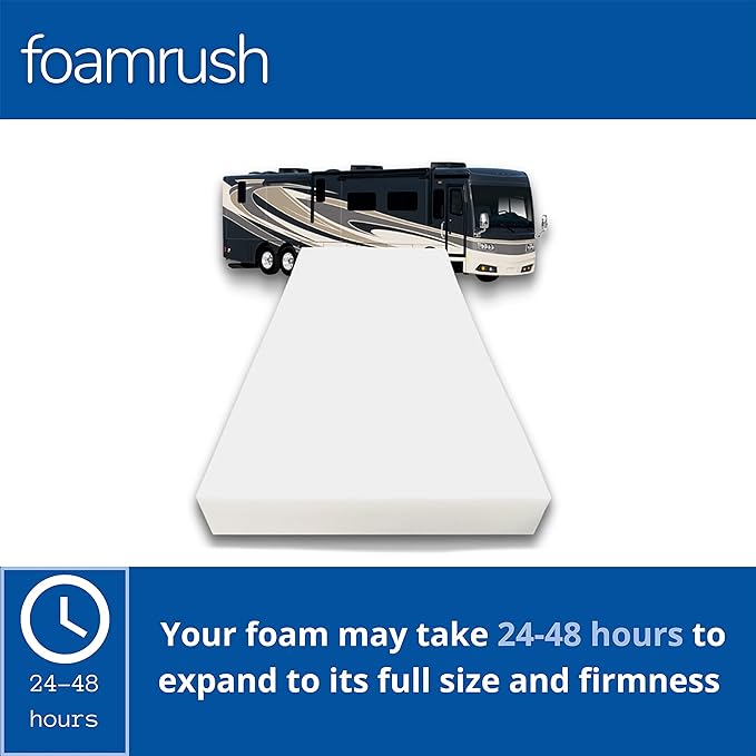 FoamRush 6-Inch Bunk (42" x 80") High Density Foam RV Mattress Replacement, Medium Firm, Pressure Relief, Travel Camper Trailer Truck, Made in USA, CertiPUR-US Certified, Cover Not Included
