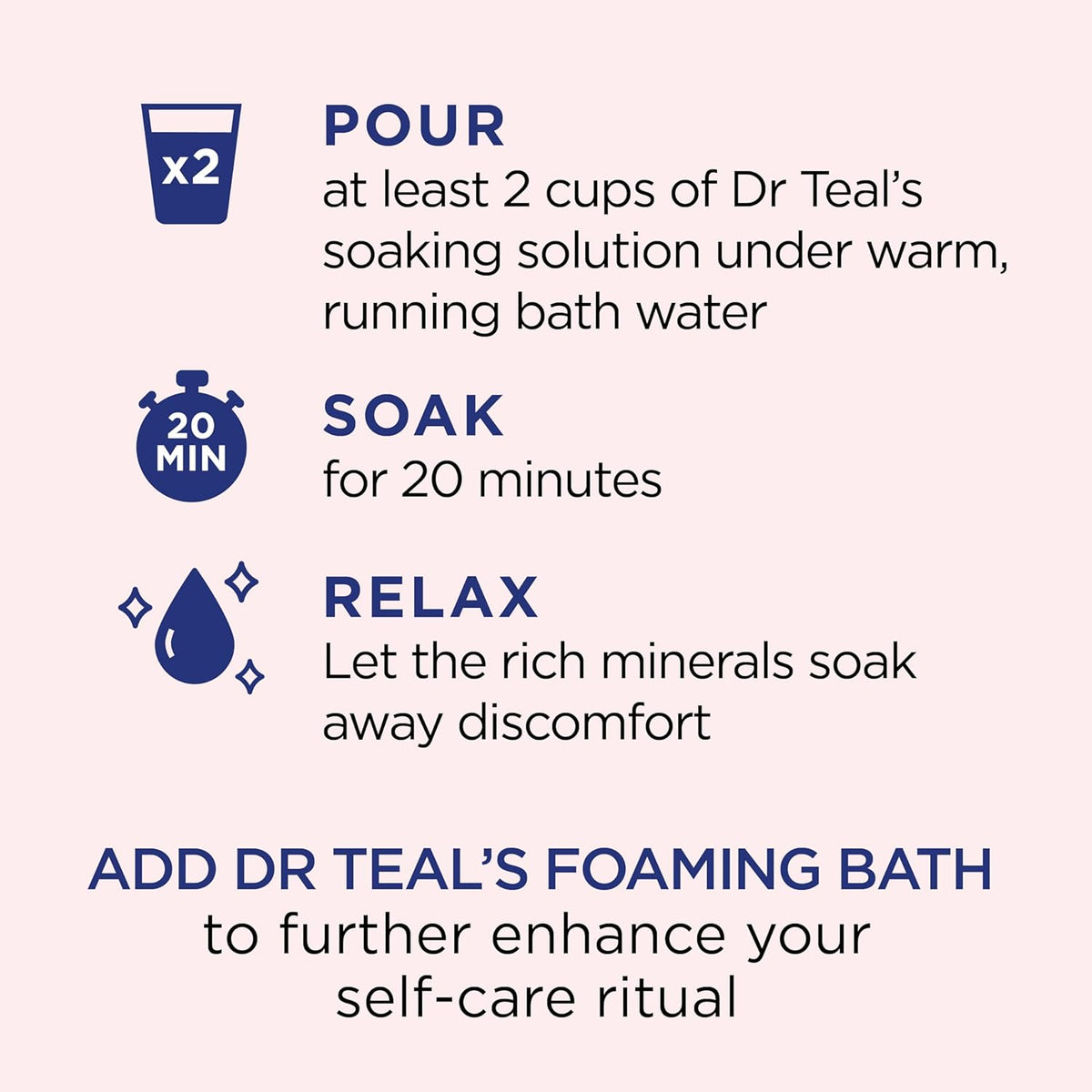 Dr Teal's Epsom Salt Magnesium Soak, Restore & Replenish with Pink Himalayan Salt, 3 lbs