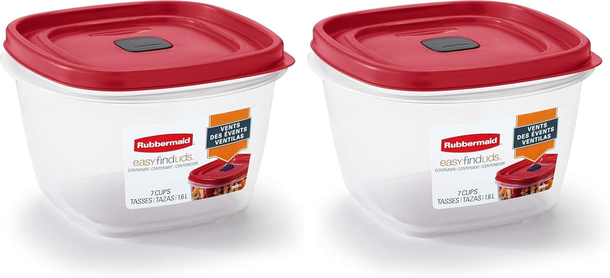 Rubbermaid 60-Piece Food Storage Containers with Lids, Microwave and Dishwasher Safe, Red Color, Ideal for Meal Prep and Pantry Storage