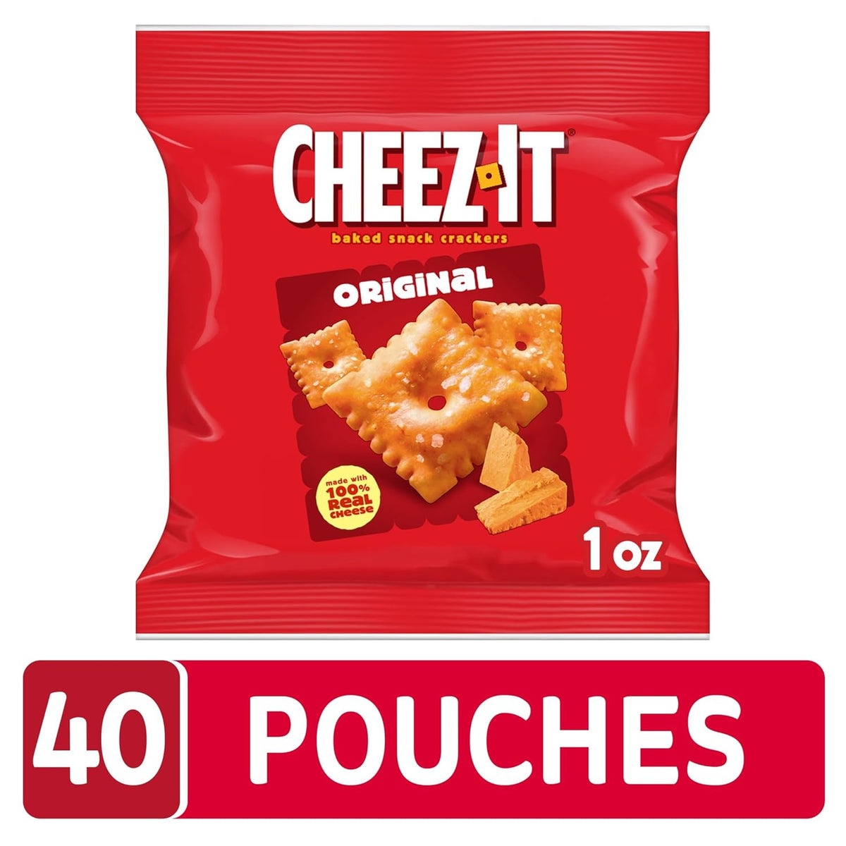 Cheez-It Cheese Crackers, Baked Snack Crackers, Lunch Snacks, Original (40 Packs)
