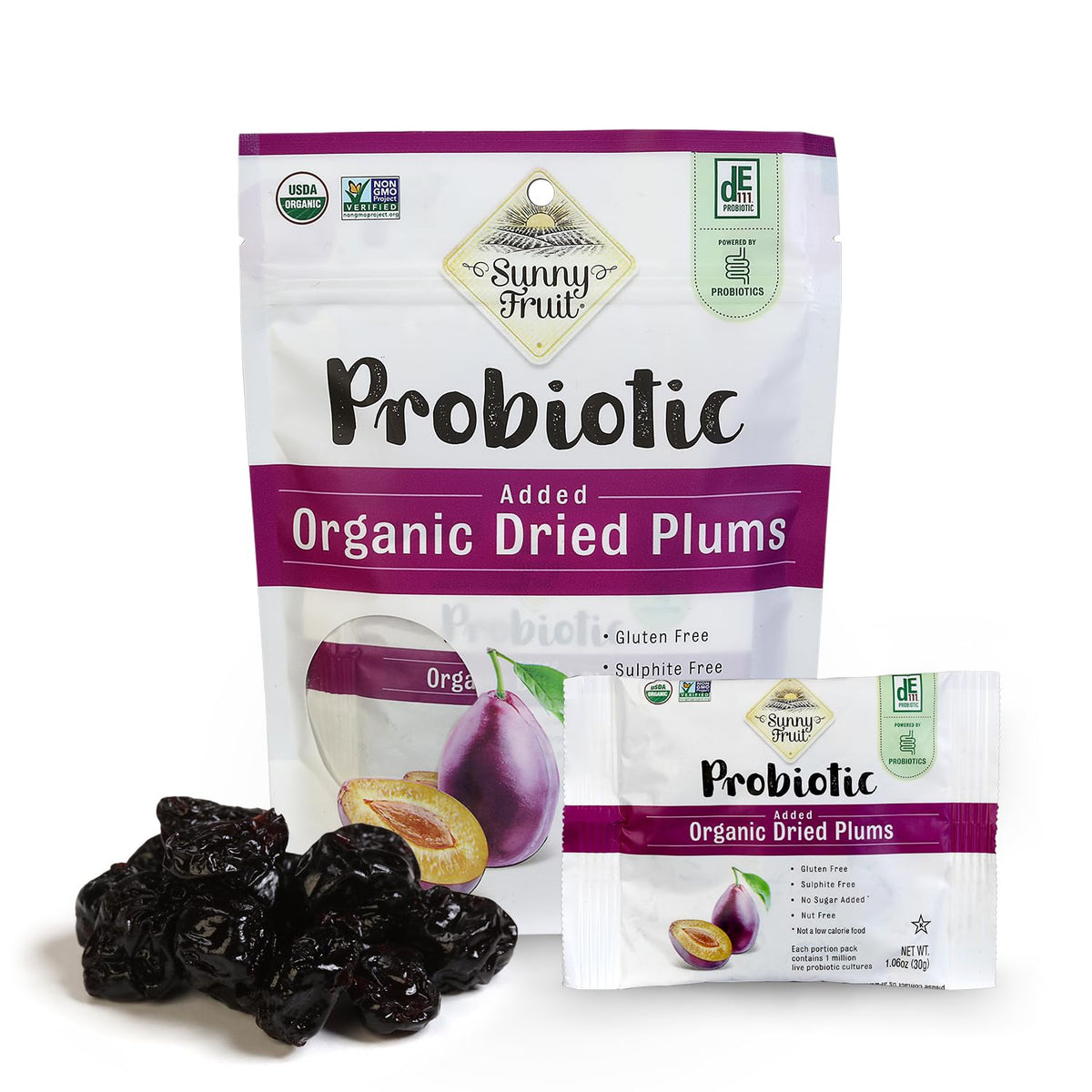Sunny Fruit Soft Organic Pitted Prunes, 2.5 Pound Bulk Bag | No Preservatives, No Sugar Added | Healthy, Naturally Sweet Dried Plums | High Fiber Dried Fruit | ORGANIC, NON-GMO, VEGAN, HALAL, KOSHER