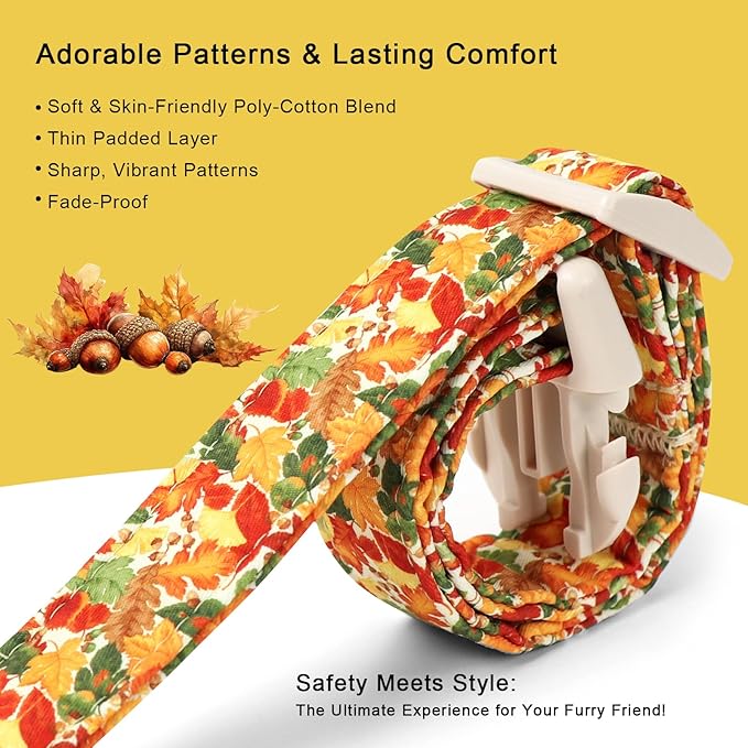 Fall Dog Collar Cute Autumn Leaves Puppy Collar - Light Comfortable Adjustable Pet Collars for Small Medium Large Girl Boy Dogs S
