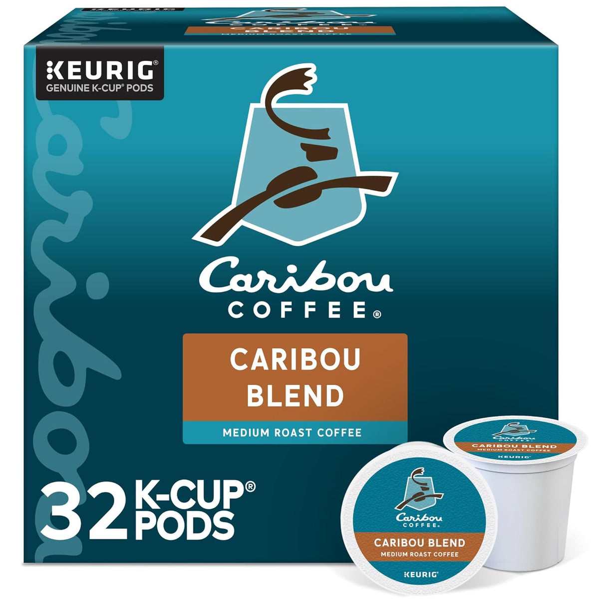 Caribou Coffee Caribou Blend, Keurig Single-Serve K-Cup Pods, Medium Roast Coffee, 32 Count(Pack of 1)