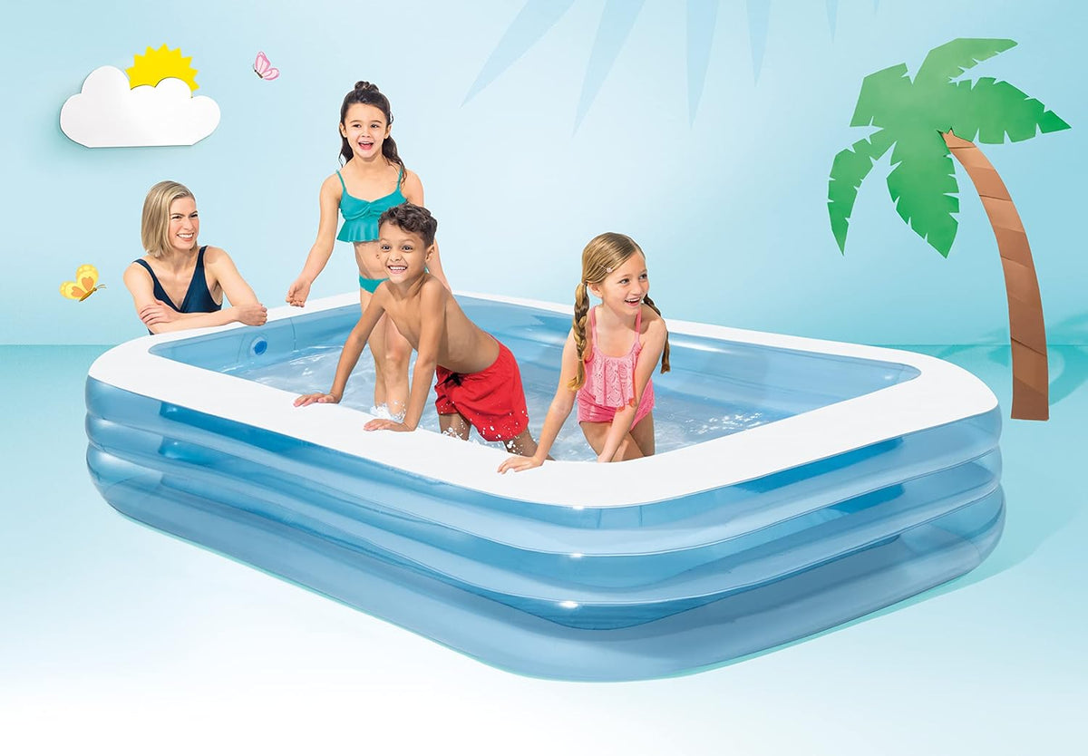 INTEX 58484EP Swim Center Inflatable Family Pool: 277 Gallon Capacity – 120" x 72" x 22" – Blue