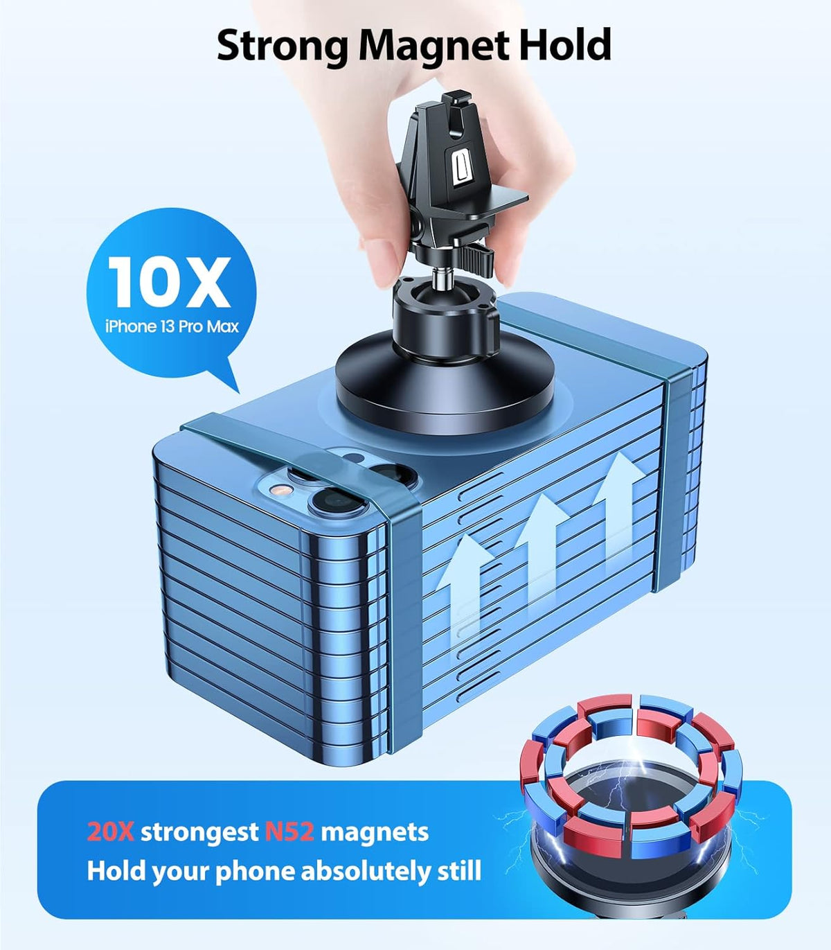 VICSEED for MagSafe Car Mount [Upgraded Strongest Magnet Power] Magnetic Phone Holder for Car Vent 360 Adjustable Magnetic Car Phone Holder Mount for iPhone 17 Pro Max 16 15 14 13 12 Plus Mini